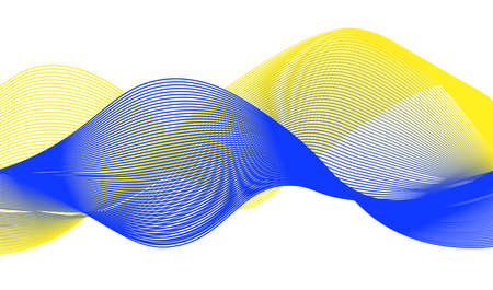 ABSTRACT BACKGROUND YELLOW WITH BLUE. Independence Day of Ukraine. Symbols of Ukraine. National flag. Abstract linesのイラスト素材