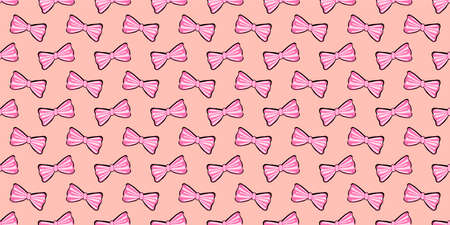 Bright summer pattern in pop art style. 60x pattern. Bows seamless ornamentのイラスト素材