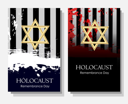 Holocaust. Poster for the day of remembrance of those killed in the Holocaust. fascist aggression against the Jews.のイラスト素材