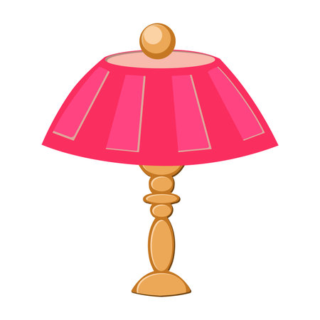 table lamp in art deco style. Vector element isolated on white background. interior design. Accessory Pink.のイラスト素材