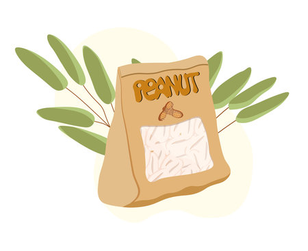 National Peanut Butter Day. Craft packaging with peanuts. T-shirt designのイラスト素材