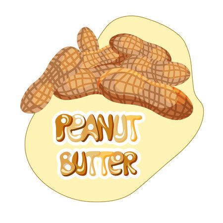 Peanut butter logo. Peanut vector illustration.のイラスト素材
