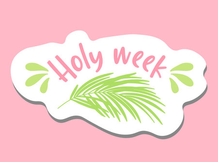 Christian sticker. Holy week sticker. Holy week illustration.Palm Sundayのイラスト素材