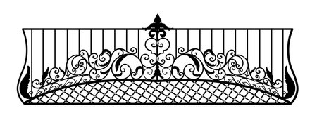 Gate fence isolated. Vector metal entrance. Fence gate vector illustration isolated on white backgroundのイラスト素材
