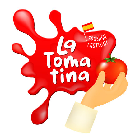 La Tomatina festival stickers. La Tomatina in Spain. tomato fight. tomato battleのイラスト素材