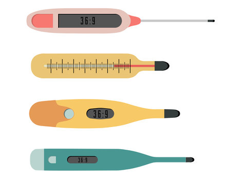 Cute baby thermometer. Electronic thermometer in vector.のイラスト素材