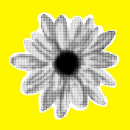 flower cut out of newspaper. Cut out for college. Scrapbook flower isolatedのイラスト素材