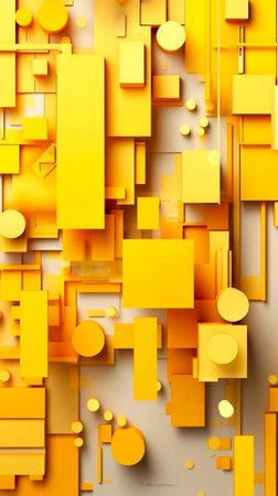 Abstract geometric pattern. Vertical yellow background for stories, yellow screen saver for your phone,AI generationの素材
