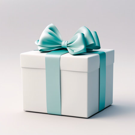 white gift box mockup with bow,AI generatedの素材
