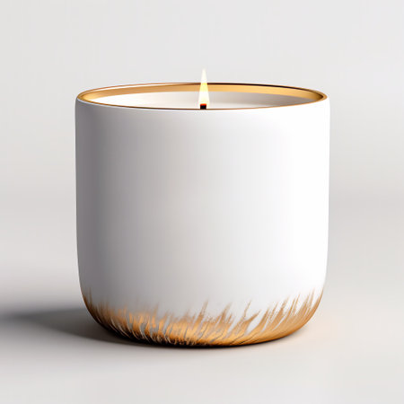 mockup of a white candle in a candlestick,AI-generatedの素材