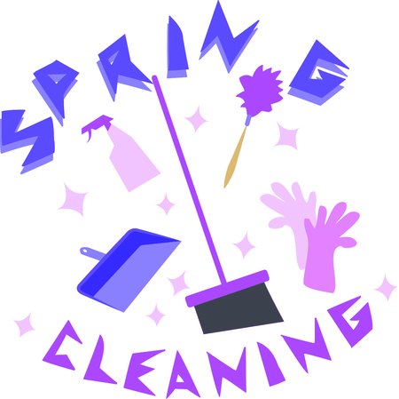 Glorious spring has sprung!  Kick off spring cleaning with this design on towels, laundry bags, aprons and more!のイラスト素材