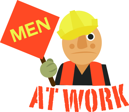 A great design on carryalls, sweatshirts, jacket backs, quilts, wall hangings, and anywhere else you can think of to recognize your favorite hard hat man!のイラスト素材