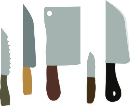 A chef will like these cooking knives.のイラスト素材