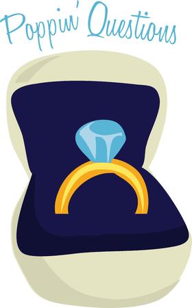 Show off our engagement ring with this shiny jewel.のイラスト素材