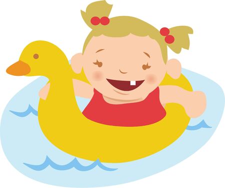 Make a special towel for a swim.のイラスト素材