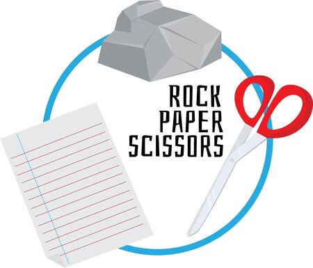 Play time can be fun with a game of rock paper scissors.のイラスト素材