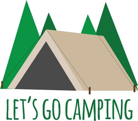 Accent your camping gear for a great weekend adventure.のイラスト素材