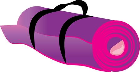 Accent your workout gear with a yoga mat.のイラスト素材