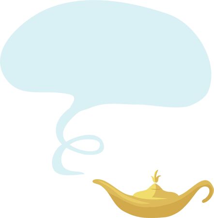 Make a wish with a magic lamp.のイラスト素材