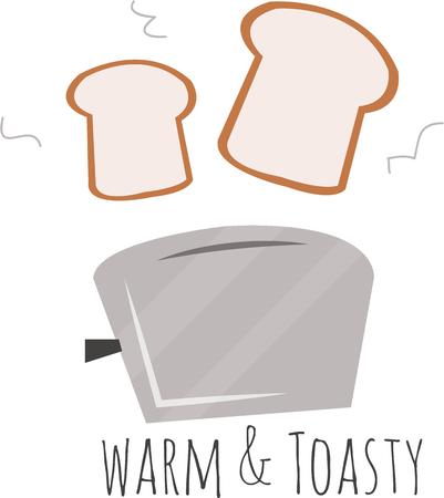 Add fresh toast to your kitchen for a great start to the morning.のイラスト素材