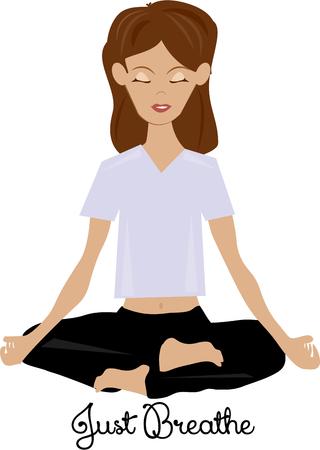 Decorate your workout gear with a yoga design.のイラスト素材