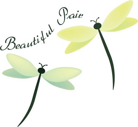 Delicate dragonflies are a great accent on a spring project.のイラスト素材