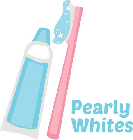 Remember to brush regularly with this design on a bath room towel.のイラスト素材