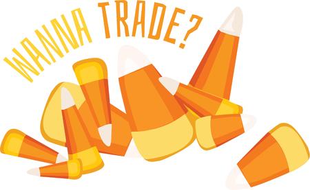 Candy corn is a wonderful fall treat decoration.のイラスト素材