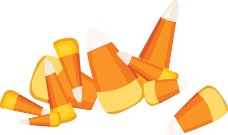 Candy corn is a wonderful fall treat decoration.のイラスト素材