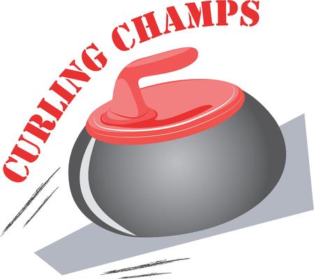 Fans of the sport of curling will love this rock on a t-shirt.のイラスト素材