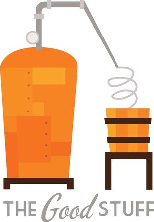 Whiskey drinkers will enjoy a still on a t-shirt.のイラスト素材