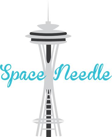 Display your love for the city of Seattle with the space needle.のイラスト素材
