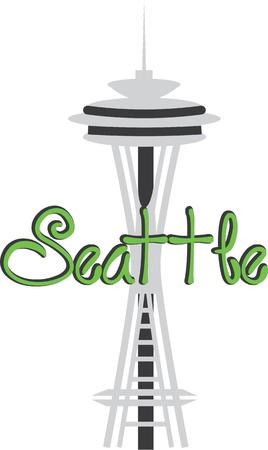 Display your love for the city of Seattle with the space needle.のイラスト素材