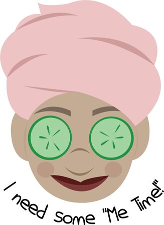 Make a spa day fun with a cute facial lady.のイラスト素材