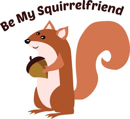 Squirrels gathering nuts are great for a fall project.のイラスト素材