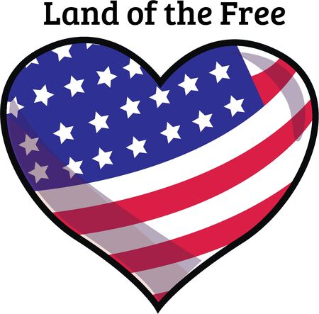 Show your patriotic heart with this heart shape flag design from Ann the Gran!のイラスト素材