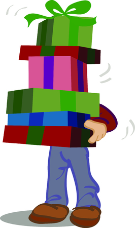 Celebrate the season of giving with these stacked gifts perfect for Dad.のイラスト素材