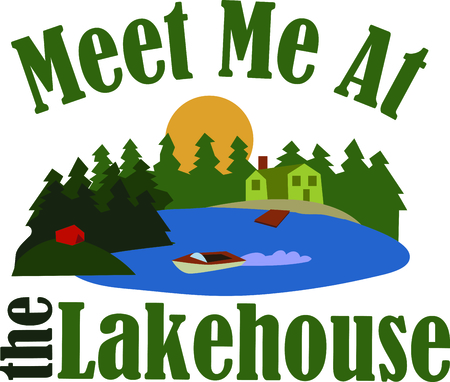 This lake house is perfect for the weekend home theme.  Makes a great gift!のイラスト素材