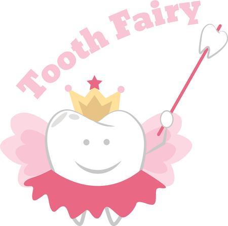 Put a tooth fairy on a pillow for a lost tooth.のイラスト素材