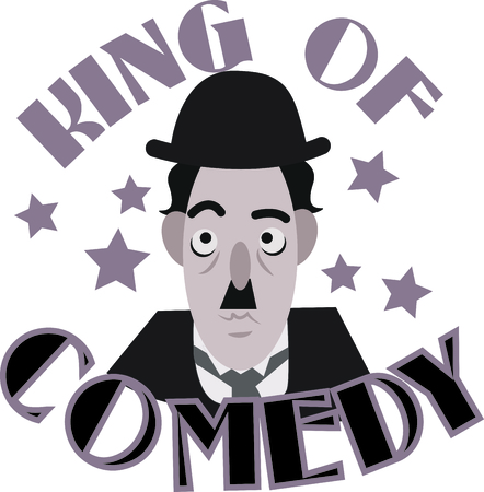 Chaplin will make you smile whenever you decide to put his face.のイラスト素材