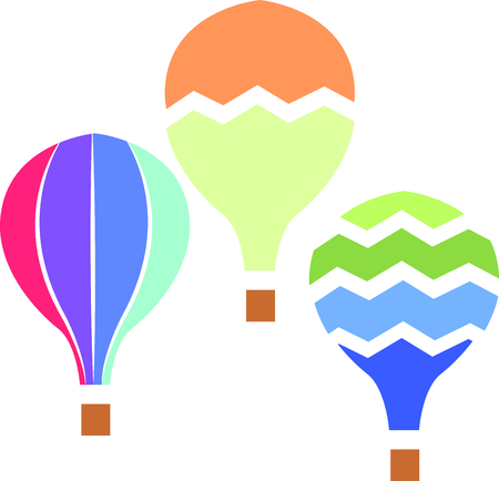 The perfect design to add to a baby or toddler's nursery.  A cute hot air balloon that looks like a water color painting.のイラスト素材