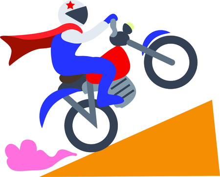 Use this motorcycle stunt for a fun circus theme project.のイラスト素材