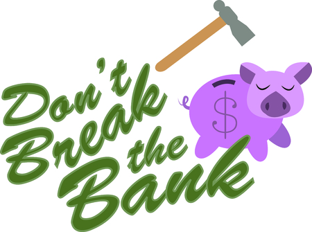 Break into your savings bank with this piggy.のイラスト素材
