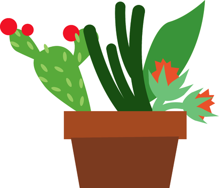 Cactus flowers are a wonderful accent on any project.のイラスト素材