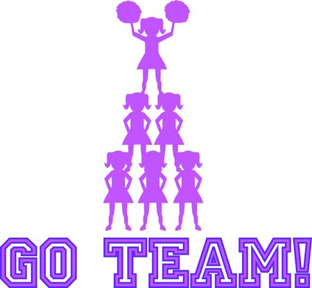 Use this cheer pyramid to cheer on your favorite team.のイラスト素材