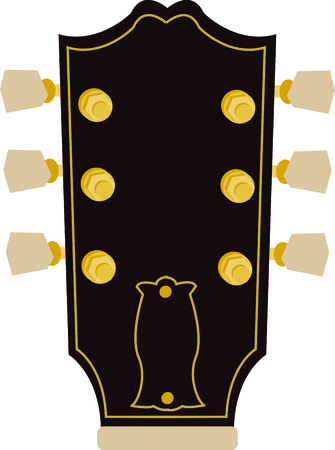 Rock on the wild side! Stitch this cool guitar headstock design on shirts, bags, and more for your rock stars.のイラスト素材