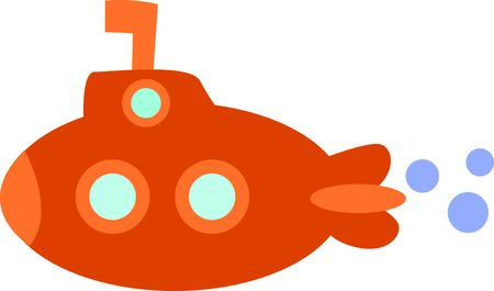 This cute submarine is perfect to add to a shirt for a toddler.  He will love it!のイラスト素材