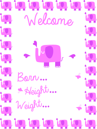 Use this elephant design for a birth announcement on a baby blanket.のイラスト素材
