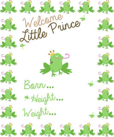 Use this handsome frog for a fun fairy tale new born baby blanket.のイラスト素材