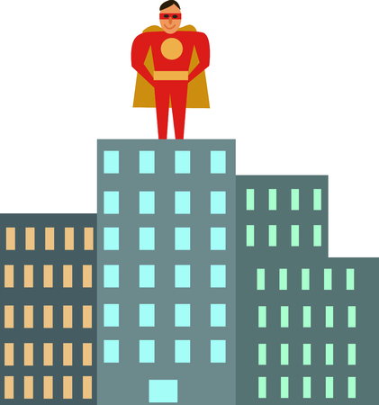 This crime fighting, cape wearing super hero is a perfect design on special occasion decorations, clothing and more for little boys to be inspired from!のイラスト素材